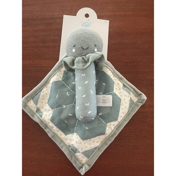 Cloud Island Rattle and Crinkle Paper Blanket Square  2 pc Baby Toy - Turtle NWT - Picture 3 of 4